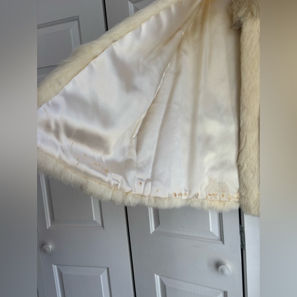 Vintage White Rabbit Fur Jacket - Picture 3 of 9